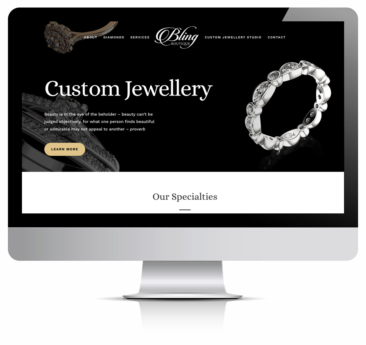 Bling Boutique Custom Jewelry Web Design